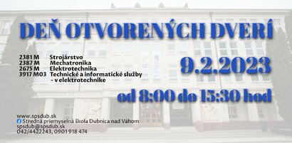 Deň otvorených dverí 9.2.2023