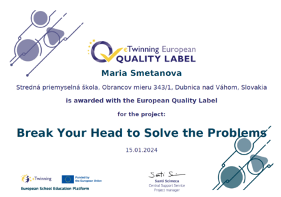 eTwinning_Break Your Head to Solve the Problems