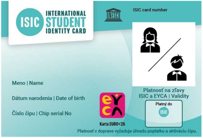 Bezplatné doručenie ISIC známky