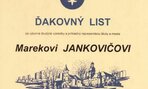 Ďakovný list - Marekovi Jankovičovi