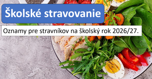 Oznamy školskej jedálne