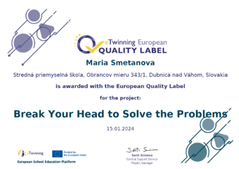 eTwinning_Break Your Head to Solve the Problems
